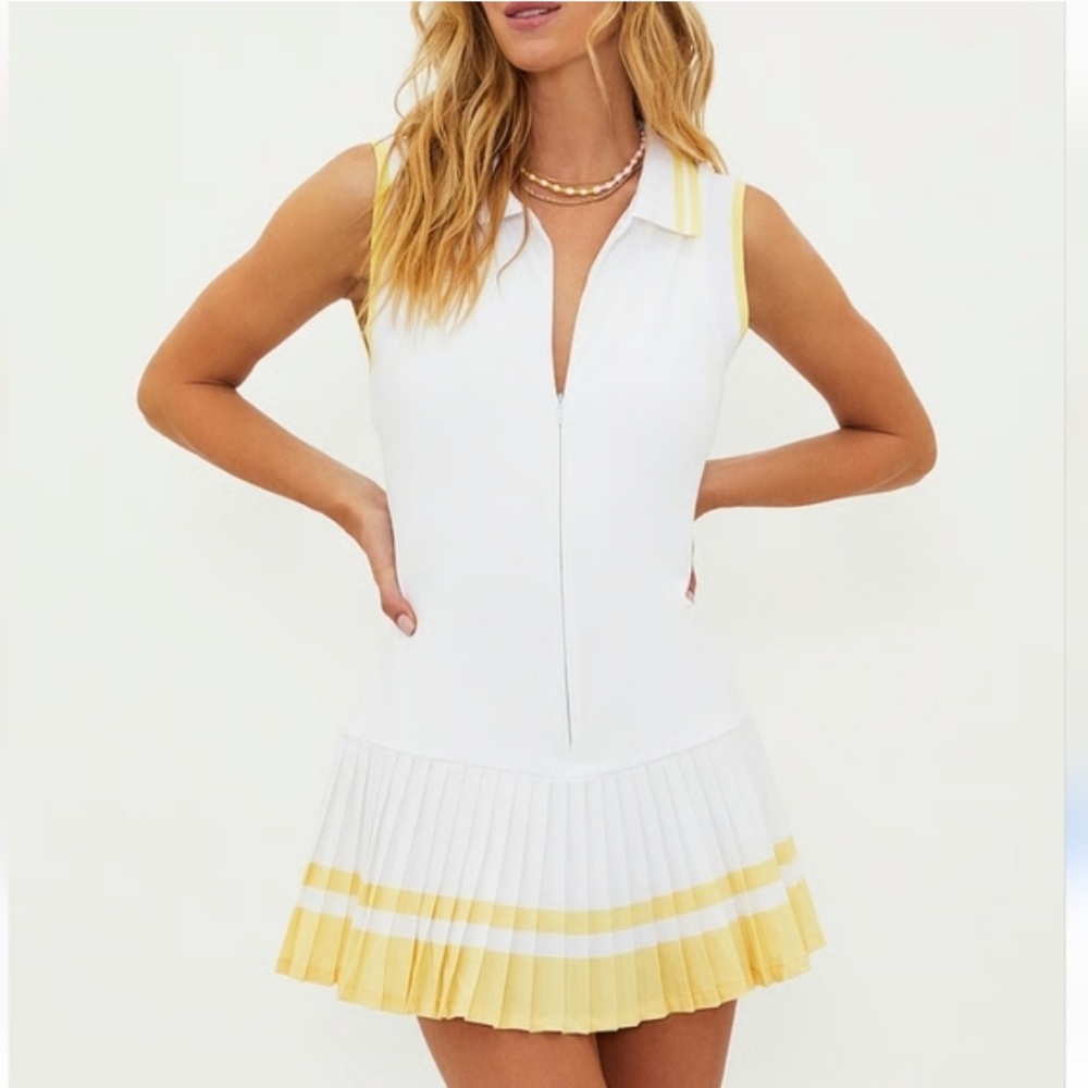 Beach Riot for Revolve | Women’s White Zip Front Bria Sleeve Mini Dress Size M